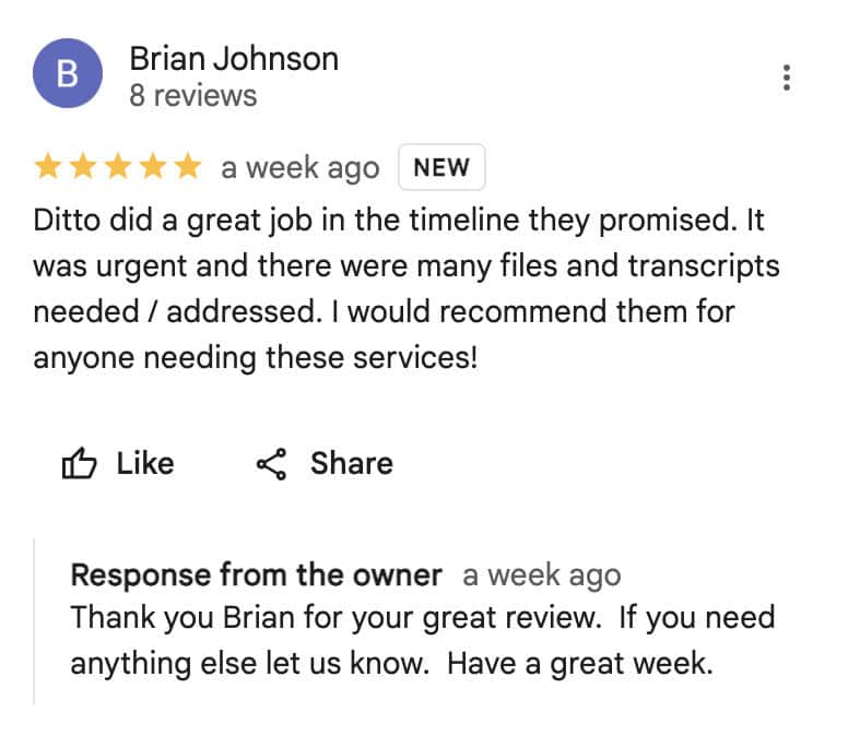 ditto customer testimonial
